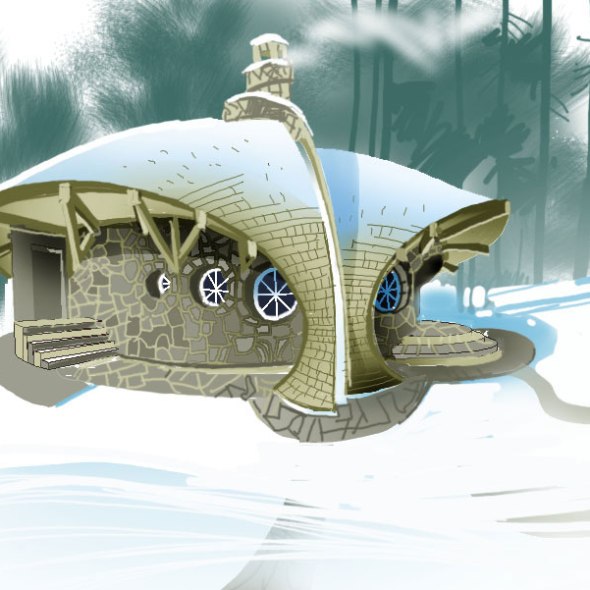 Проект коттеджа. Вариант фасада