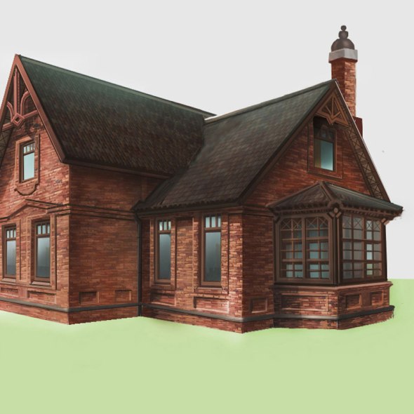 Эскиз фасада загородного дома. 3D-проектирование