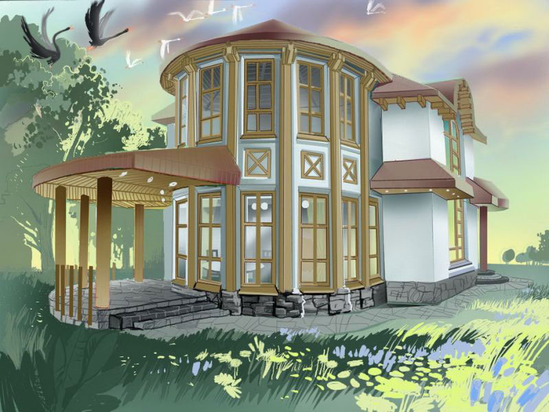 Проект загородного дома. Эскиз