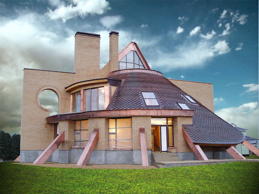 Био-дом. Вид со стороны участка