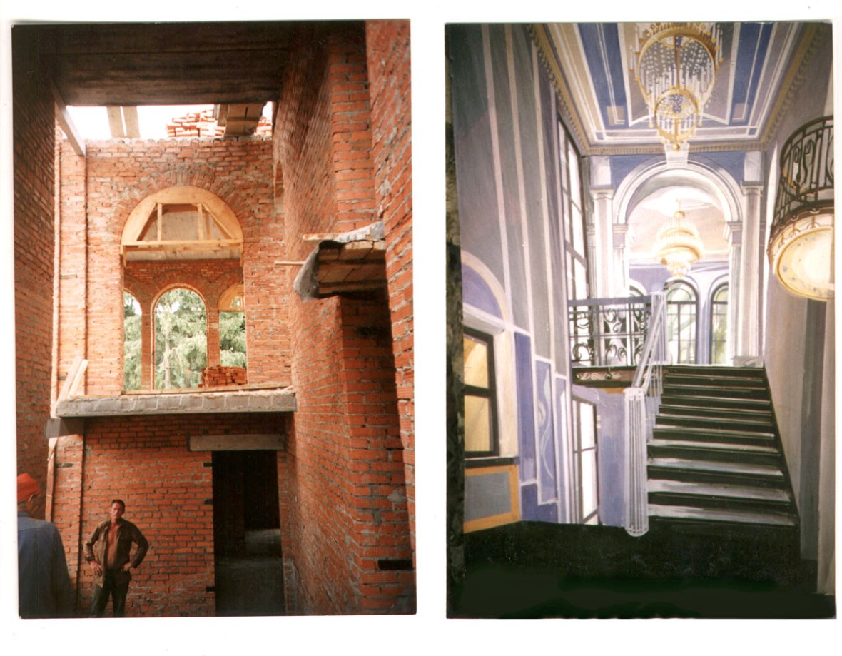 Вилла в неорусском стиле. Эскиз интерьера и строительство