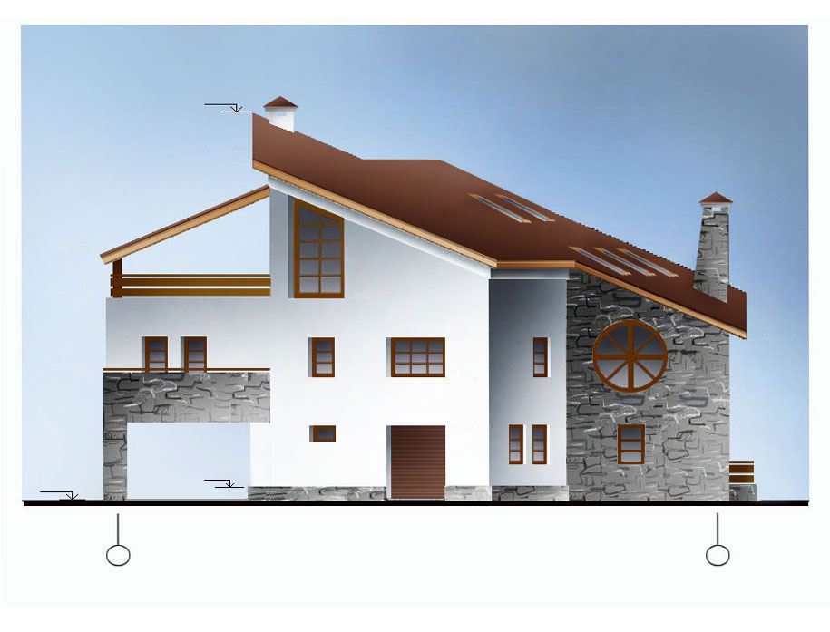 Дом с мостом. Главный фасад