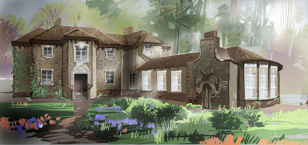 Дом в английском стиле. Эскиз