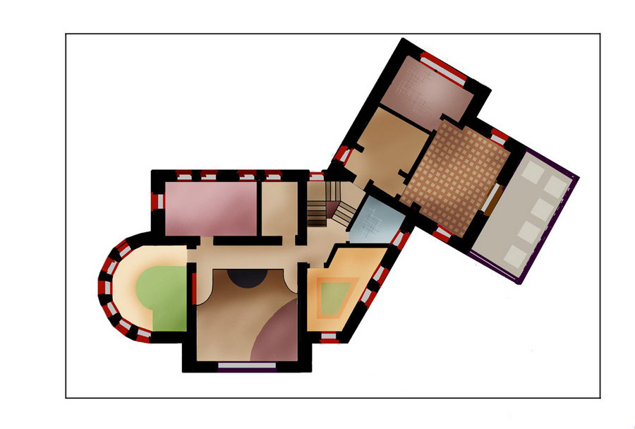 Проект загородного дома. 2-й этаж