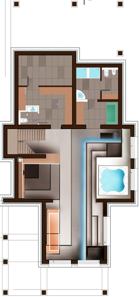 Деревянный дом. План подвала