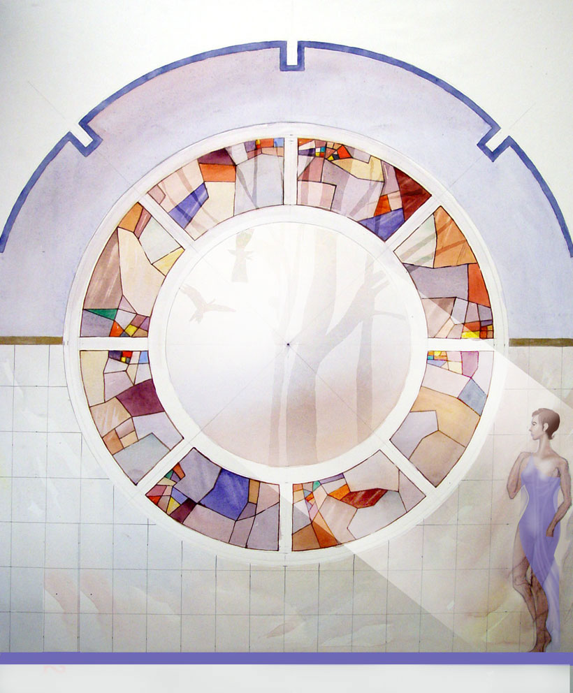 Эскиз круглого окна ванной