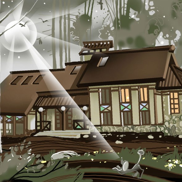 Дом в немецком стиле. Эскиз проекта коттеджа