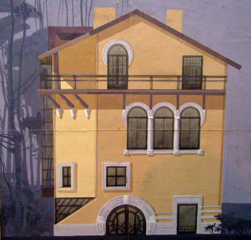 Проект коттеджа. Эскиз фасада виллы в неорусском стиле