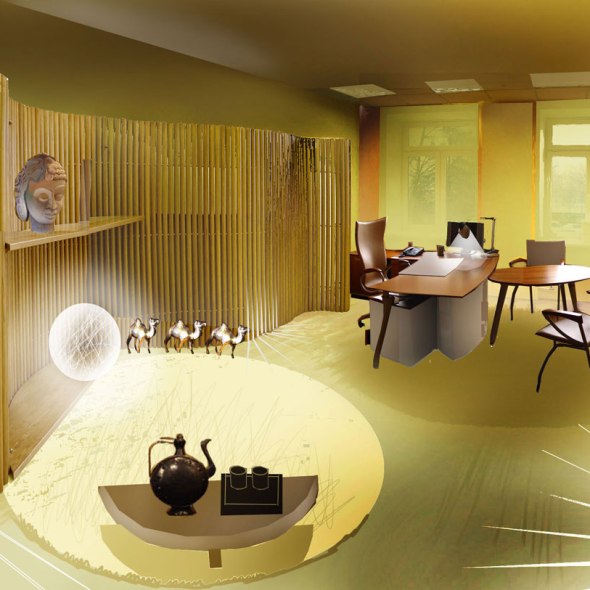 Дизайн интерьера офиса. Вариант декорирования