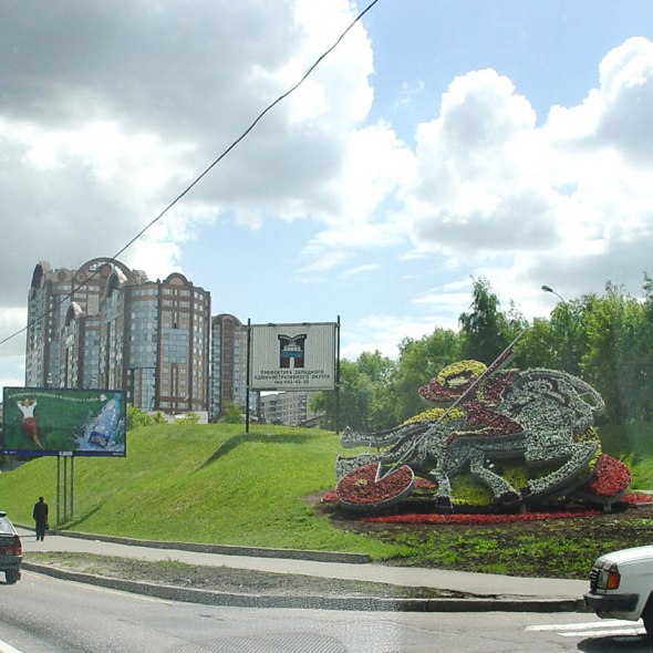 Дизайн городского ландшафта. Объемная композиция из цветов